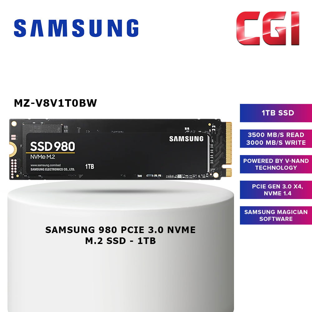 Samsung 980 1 TB PCIe 3.0 (up to 3.500 MB/s) NVMe M.2 Internal